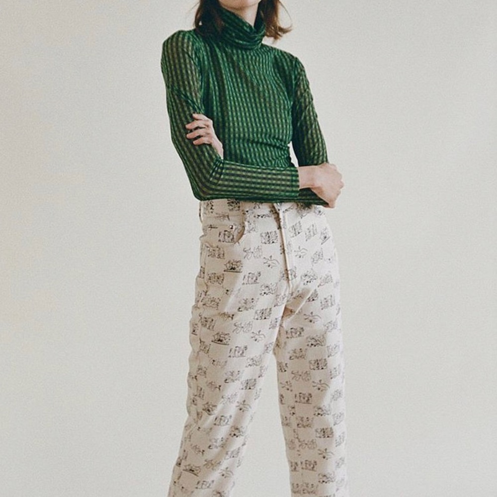 Rationalle mesh Rosa checkered top in green never worn or washed